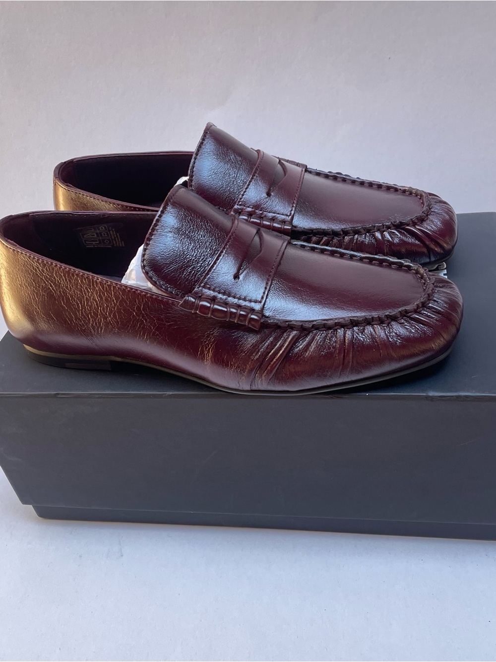 Alohas Aven  Rift Burgundy Leather Penny Loafers New In Box
